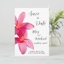 Roze Plumeria Bloemen, Tropisch, Bloemend Save Dat