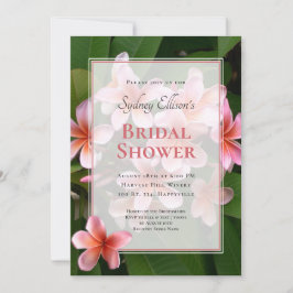 Roze Plumeria Bridal Shower Kaart