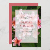 Roze Plumeria Bridal Shower Kaart (Voorkant / Achterkant)
