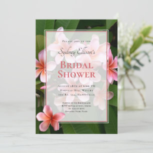 Roze Plumeria Bridal Shower Kaart