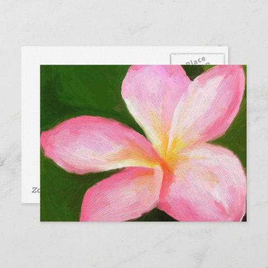 roze plumeria briefkaart (Voorkant / Achterkant)