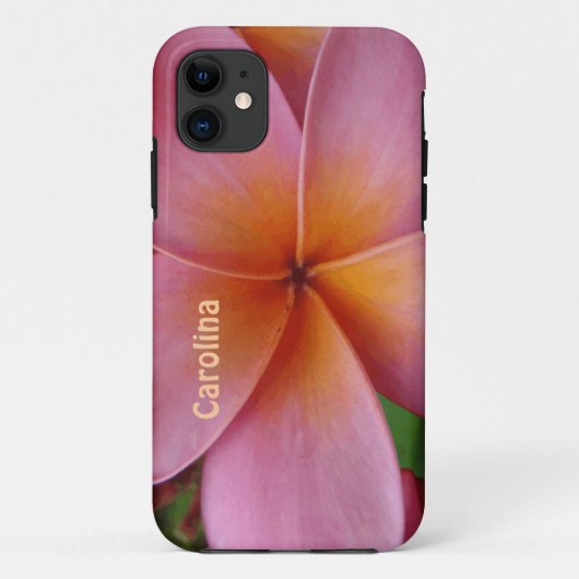 Roze Plumeria Flower Personalized iphone 5 Hoesje (Achterkant)