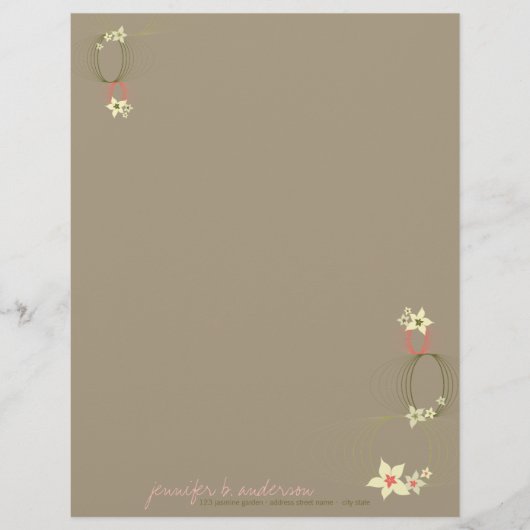 Roze Plumeria Frangipani Flowers Chic Ikebana Zen Briefhoofd Ontwerp (Voorkant)