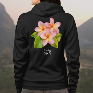Roze Plumeria Frangipani, jouw naam, bloem Hoodie