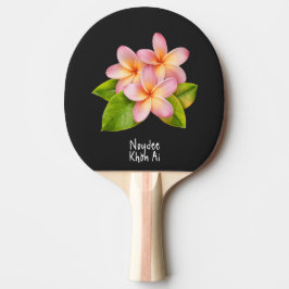 Roze Plumeria Frangipani, jouw naam, bloem Tafeltennisbatje