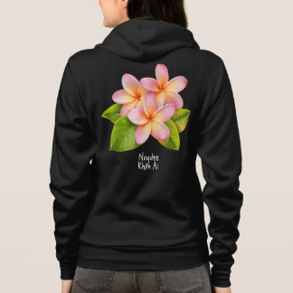 Roze Plumeria Frangipani, jouw naam, bloemig Hoodie