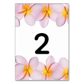 Roze Plumeria Frangipani Trouwtafel Nummer Kaart (Voorkant)
