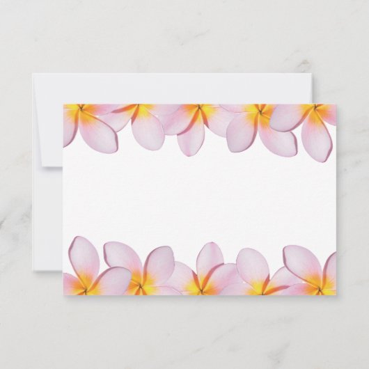 Roze Plumeria Frangipani Weddenschap RSVP Kaarten (Achterkant)