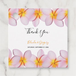 Roze Plumeria Frangipani Wedding Gift Bedankjes Labels