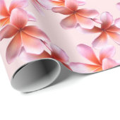 Roze Plumeria Hawaiian Frangipani Cadeaupapier (Rol Hoek)