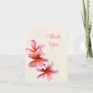 Roze Plumeria Huwelijk Dankbetuigingkaart voor elk Bedankkaart