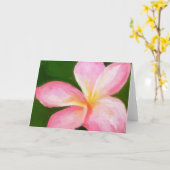 roze plumeria kaart (Gele Bloem)