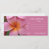 Roze Plumeria Massage of Spa Cadeaubonnen (Achterkant)