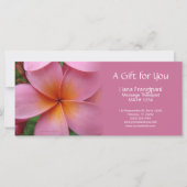 Roze Plumeria Massage of Spa Cadeaubonnen (Voorkant)