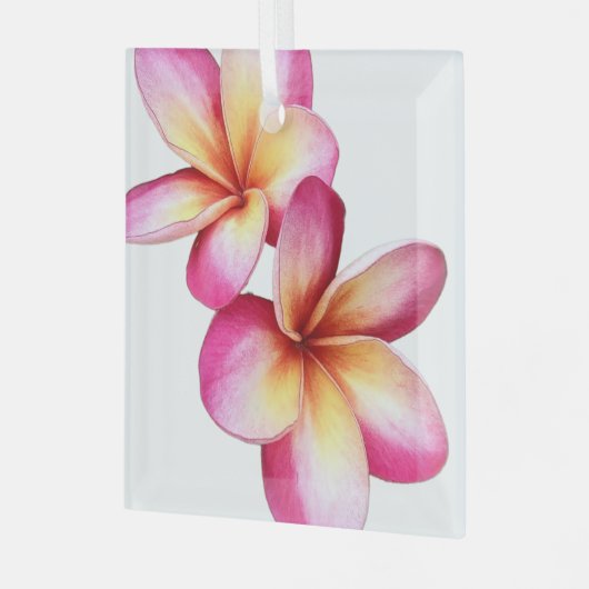 Roze Plumeria Ornament (Voorkant links)