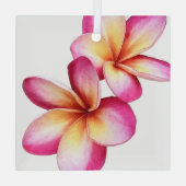 Roze Plumeria Ornament (Achterkant)
