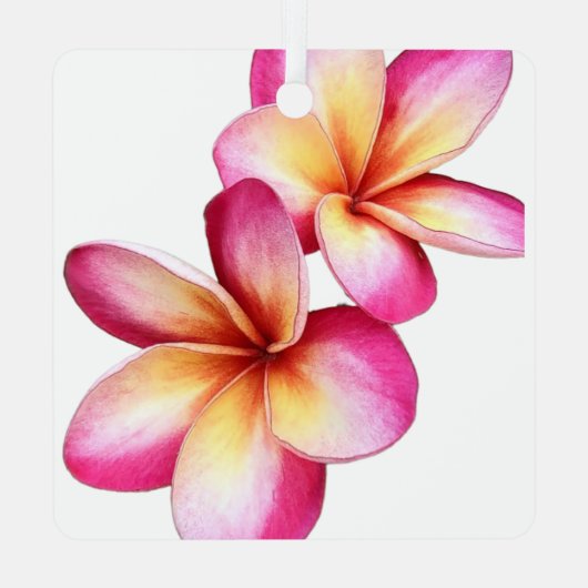 Roze Plumeria Ornament (Achterkant)