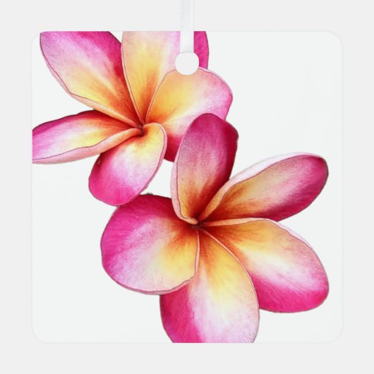 Roze Plumeria Ornament (Voorkant)