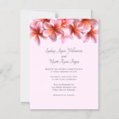 Roze Plumeria Real Flowers Border Magnetische Uitnodiging (Voorkant)