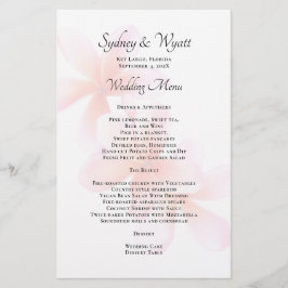 Roze Plumeria Simple Wedding Menu Sjabloon