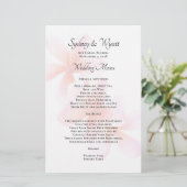Roze Plumeria Simple Wedding Menu Sjabloon (Staand voorkant)