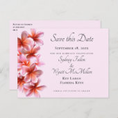 Roze Plumeria sparen het Briefkaart van de Douane  (Voorkant / Achterkant)