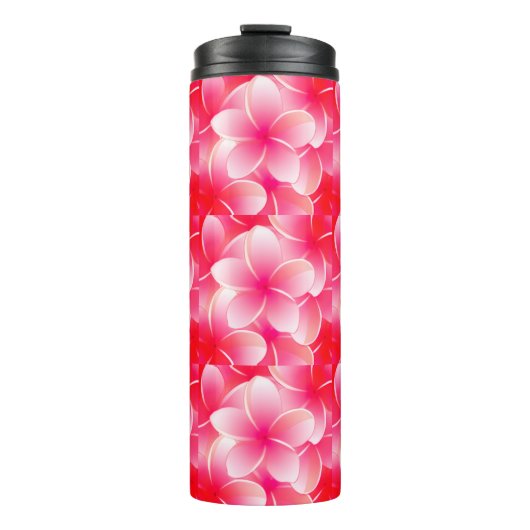 Roze Plumeria Thermosbeker (Voorkant)