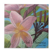Roze Plumeria Tile Tegeltje (Voorkant)