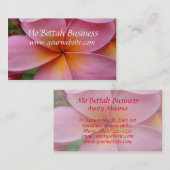 Roze Plumeria Tropical Flower Custom BusinessCards Visitekaartje (Voorkant / Achterkant)