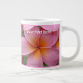 Roze Plumeria Tropical Flower Custom Name JumboMug Grote Koffiekop (Rechts)
