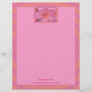 Roze Plumeria Tropical Letterhead Persoonlijk Briefhoofd