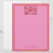 Roze Plumeria Tropical Letterhead Persoonlijk Briefhoofd (Voorkant / Achterkant)
