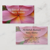 Roze Plumeria-visitekaartjes Visitekaartje (Voorkant / Achterkant)