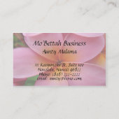 Roze Plumeria-visitekaartjes Visitekaartje (Achterkant)