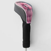 ROZE PODDLE aangepaste tekst (naam) Golf Head Hoes Golfheadcover (Schuin)