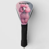 ROZE PODDLE aangepaste tekst (naam) Golf Head Hoes Golfheadcover (Voorkant)