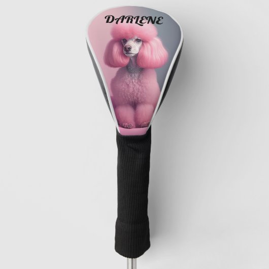 ROZE PODDLE aangepaste tekst (naam) Golf Head Hoes Golfheadcover (Voorkant)