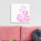 Roze poedel canvas (Insitu (Woonkamer))