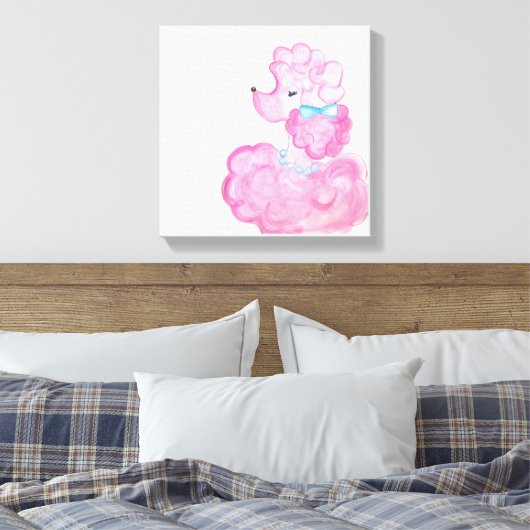 Roze poedel canvas (Insitu (Slaapkamer))