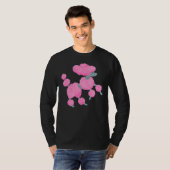 Roze poedel dansen op wit t-shirt (Voorkant volledig)