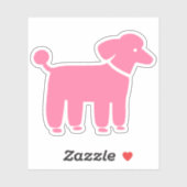 Roze Poedel Dog Design Schattigee Vinyl Sticker (Vel)