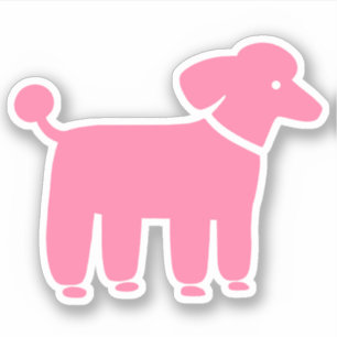Roze Poedel Dog Design Schattigee Vinyl Sticker