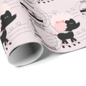 Roze Poedel Eiffeltoren Parijs inpakpapier (Rol Hoek)