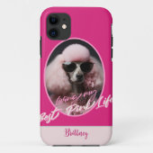 Roze Poedel Gepersonaliseerde iPhone Case (Achterkant)