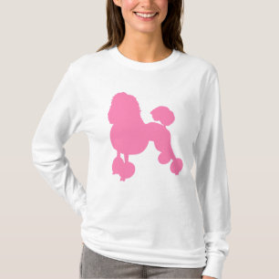 ROZE POEDEL HOND Vrouwen Lange Mouw T-shirt