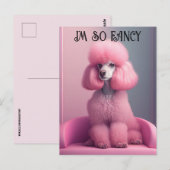 Roze poedel - Ik ben zo fancy Briefkaart (Voorkant / Achterkant)