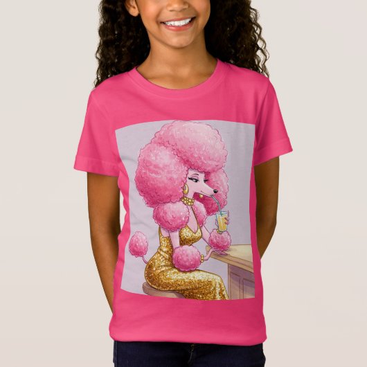 Roze Poedel in een avondjurk van Natasha Us T-shirt (Voorkant)