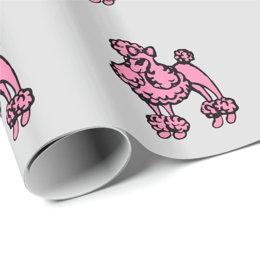 Roze Poedel inpakpapier (Rol Hoek)