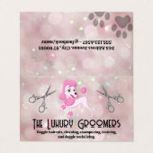 Roze poedel | Kapsalon Scharen | Bokeh Visitekaartje (Buitenkant ongevouwen)