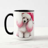 Roze Poedel Kerst Koffie Mok Cup (Links)